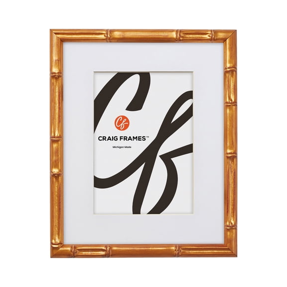 Craig Frames Vintage Bamboo 8x10 inch Picture Frame Matted for a 5x7 Photo