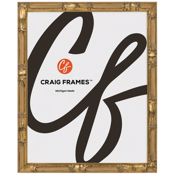Craig Frames Vintage Champagne Gold Bamboo Composite Picture Frame, 12 x 17 Inch