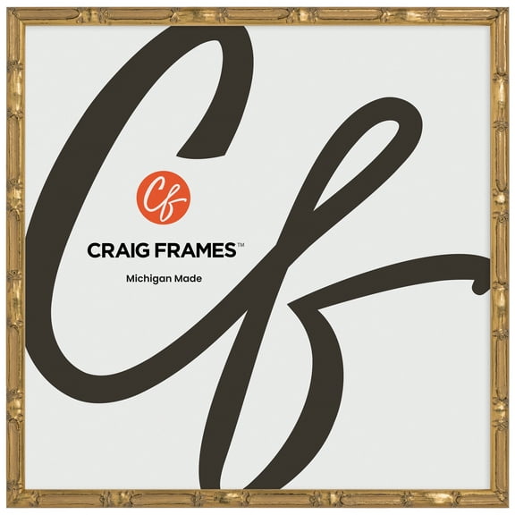 Craig Frames Vintage Champagne Gold Bamboo Composite Picture Frame, 15 x 15 Inch