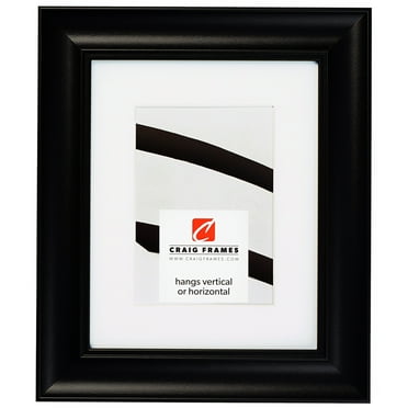 Craig Frames Vintage Revival, 12x12 inch Satin Black Picture Frame Matted for a 9x9 Photo