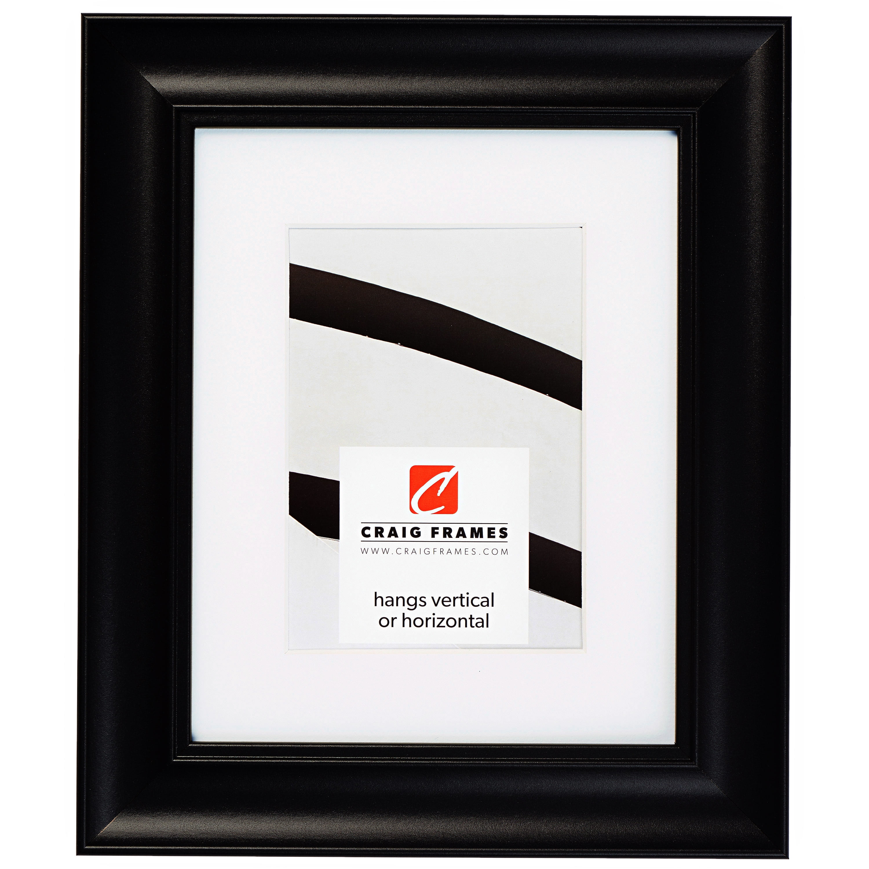Satin Black 12x18 Picture Frame with White Mat