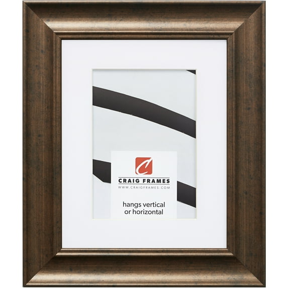 Craig Frames Vintage Revival, 14x22 inch Picture Frame Matted for a 11x17 Photo, Rustic Copper
