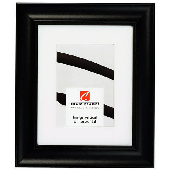 Craig Frames Vintage Revival, 20x24 inch Satin Black Picture Frame Matted for a 16x20 Photo