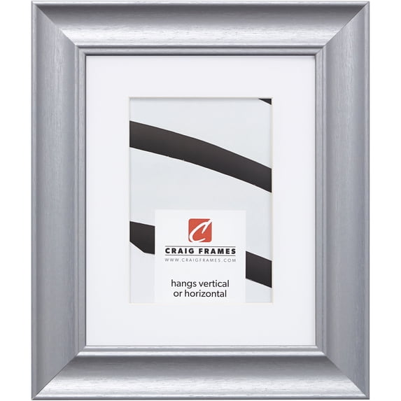 Craig Frames Vintage Revival, 20x27 inch Picture Frame Matted for a 16x24 Photo, Brushed Silver