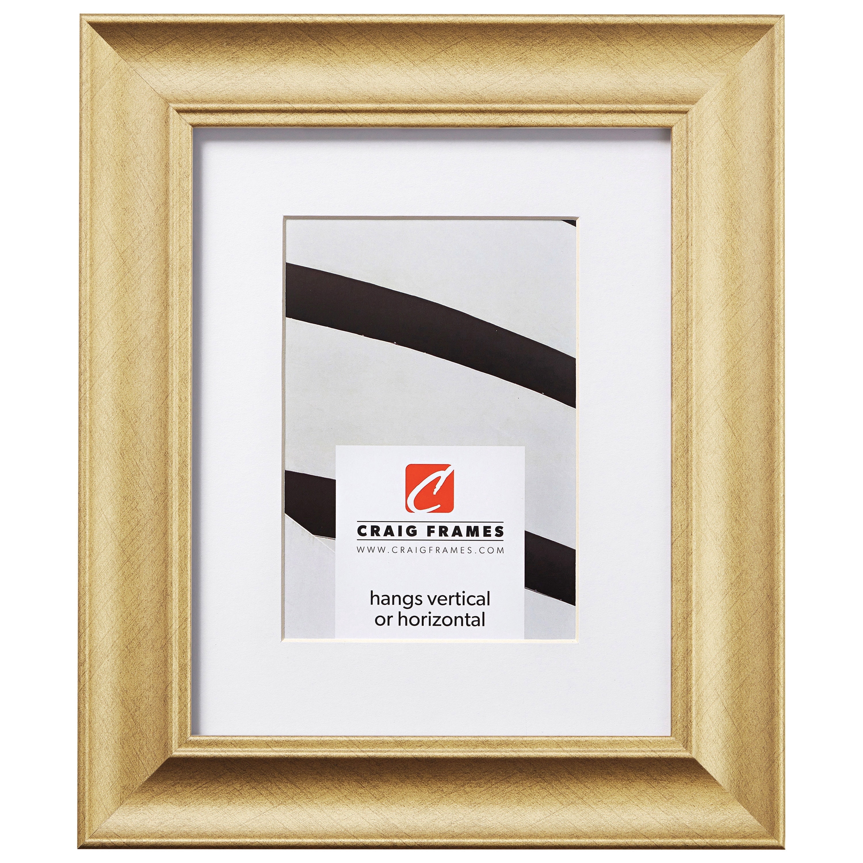 Craig Frames Vintage Revival, 22x28 inch Distressed Gold Picture Frame Matted for an 18x24 Photo