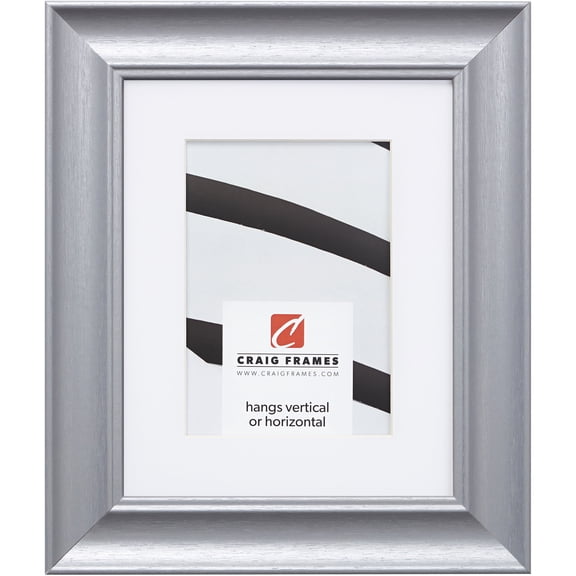 Craig Frames Vintage Revival, 24x32 inch Picture Frame Matted for a 20x28 Photo, Brushed Silver