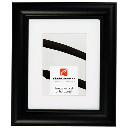 Craig Frames Vintage Revival, 24x32 inch Satin Black Picture Frame Matted for a 20x28 Photo