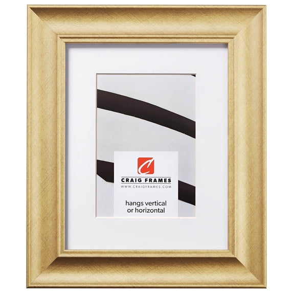 Craig Frames Vintage Revival, 24x36 inch Distressed Gold Picture Frame Matted for a 20x30 Photo