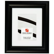 Craig Frames Vintage Revival, 24x36 inch Satin Black Picture Frame Matted for a 20x30 Photo