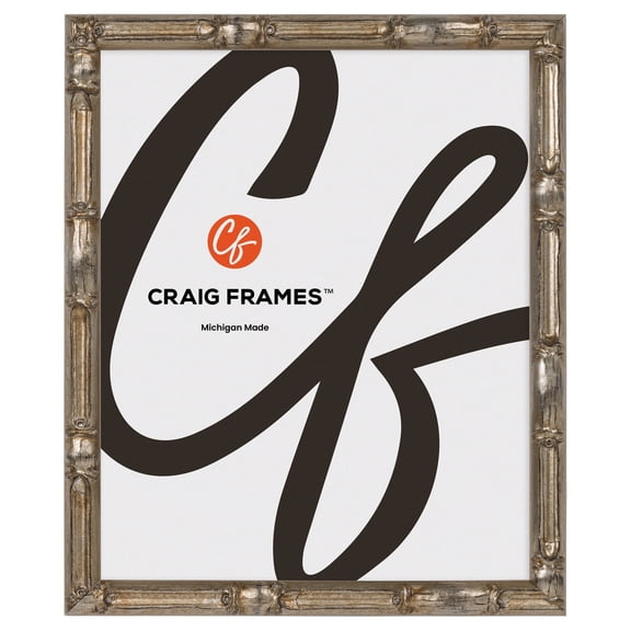 Craig Frames Vintage Silver Bamboo Composite Picture Frame, 10 x 12 Inch