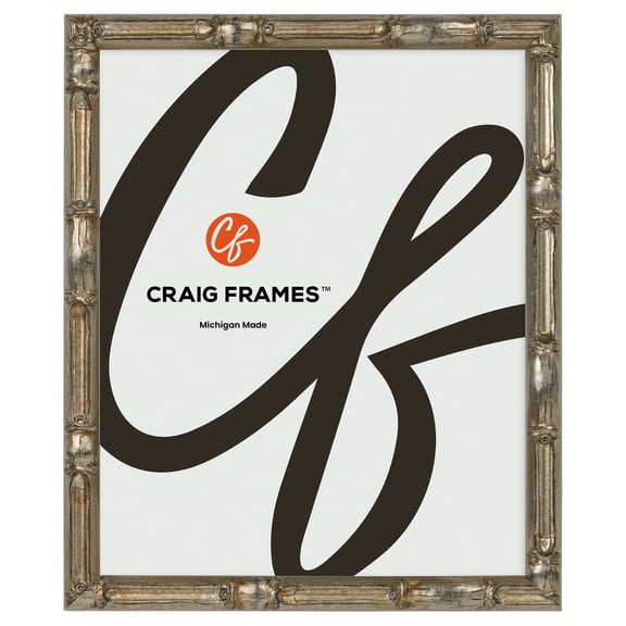 Craig Frames Vintage Silver Bamboo Composite Picture Frame, 12 x 17 Inch
