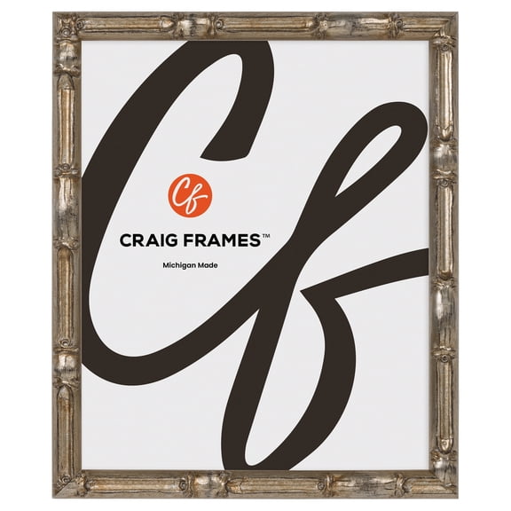 Craig Frames Vintage Silver Bamboo Composite Picture Frame, 9 x 13 Inch