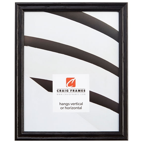 Craig Frames Wiltshire 200, 3x22 inch Traditional Black Hardwood Picture Frame