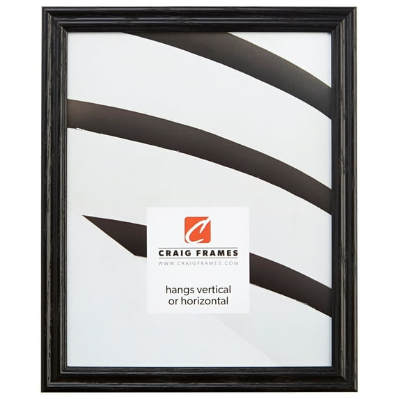 Craig Frames Wiltshire 200, 4x4 inch Traditional Black Hardwood Picture Frame