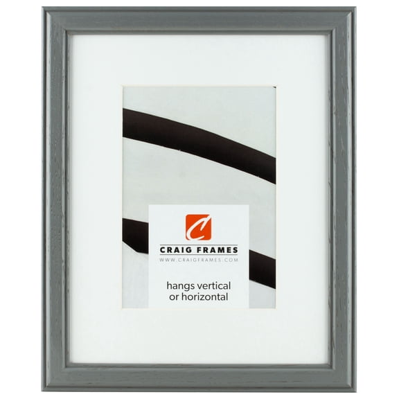 Craig Frames Wiltshire 236, 12x12 inch Grey Picture Frame Matted for a 9x9 Photo