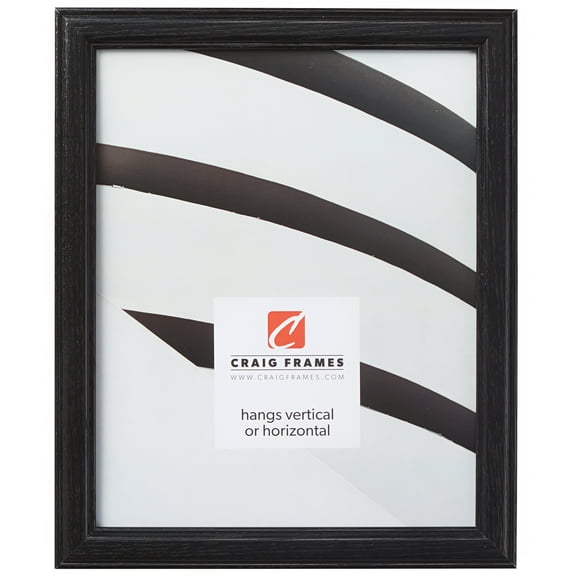 Craig Frames Wiltshire 236, 4x10 inch Picture Frame, Simple Black Hardwood