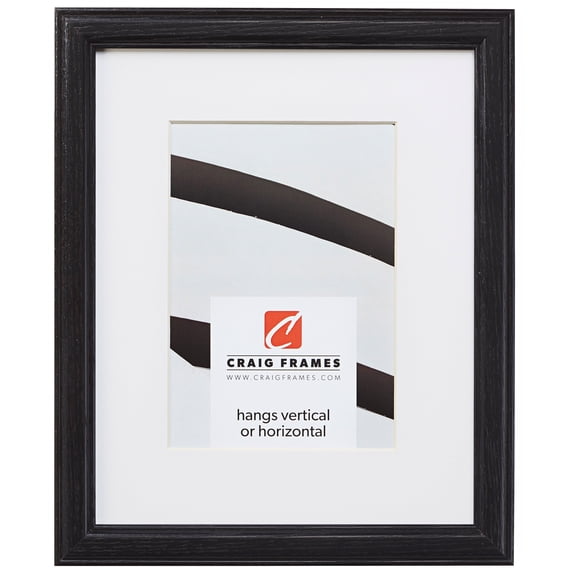 Craig Frames Wiltshire 236, Simple Black Hardwood Picture Frame with Single White Mat - Displays a 11 x 17 Inch Print with the Mat or 14 x 20 Inch without the Mat