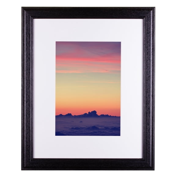 Craig Frames Wiltshire 236, Simple Black Hardwood Picture Frame with Single White Mat - Displays a 20 x 28 Inch Print with the Mat or 24 x 32 Inch without the Mat