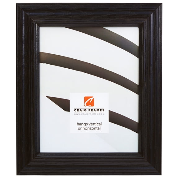Craig Frames Wiltshire 262, 5x7 inch Picture Frame, Traditional Black Solid Wood