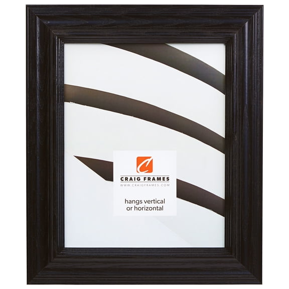 Craig Frames Wiltshire 262, 5x7 inch Picture Frame, Traditional Black Solid Wood