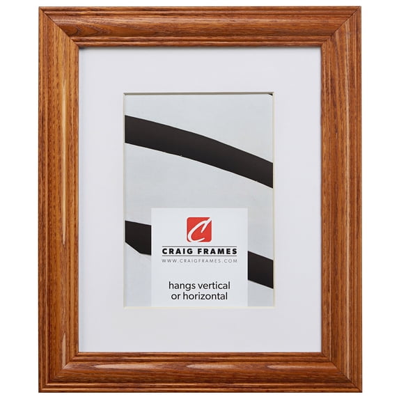 Craig Frames Wiltshire 440, 10x12 inch Brown Picture Frame Matted for an 8x10 Photo