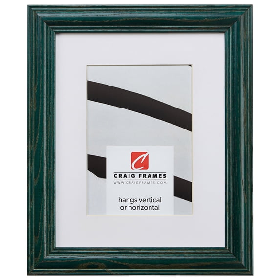 Craig Frames Wiltshire 440, 11x14 inch Green Picture Frame Matted for an 8x10 Photo