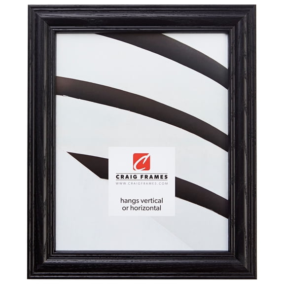 Craig Frames Wiltshire 440, 12 x 36 Inch Picture Frame, Ebony Black Solid Wood