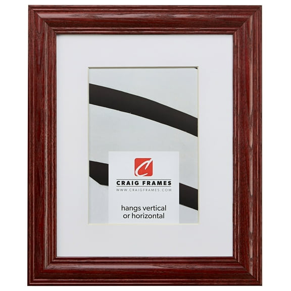 Craig Frames Wiltshire 440, 14x18 inch Cherry Red Picture Frame Matted for a 10x13 Photo