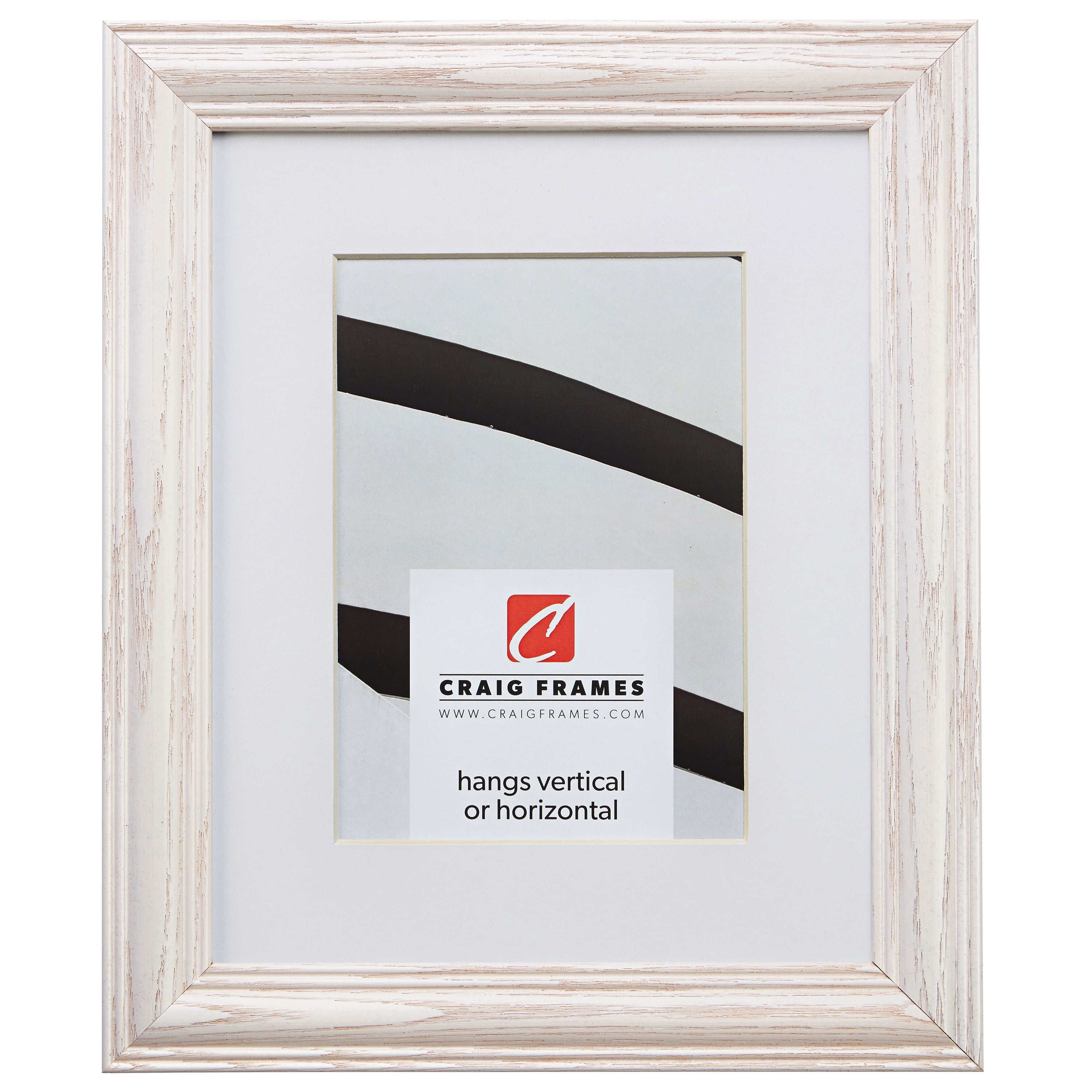 Craig Frames Wiltshire 440, 18x24 inch Whitewash Picture Frame Matted for a 12x18 Photo