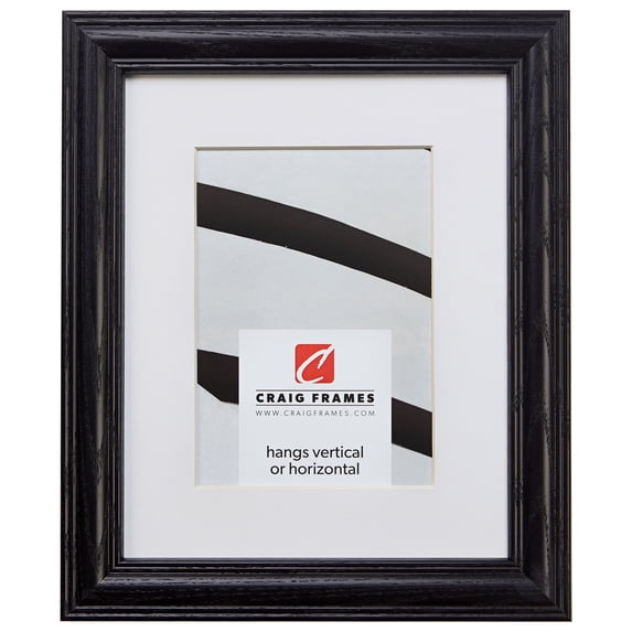 Craig Frames Wiltshire 440, 20x30 inch Black Picture Frame Matted for a 16x24 Photo