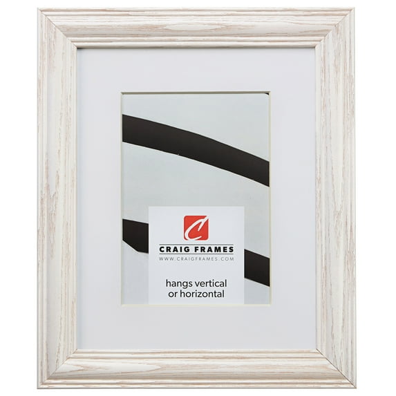 Craig Frames Wiltshire 440, 8.5x11 inch Whitewash Picture Frame Matted for a 6x9 Photo