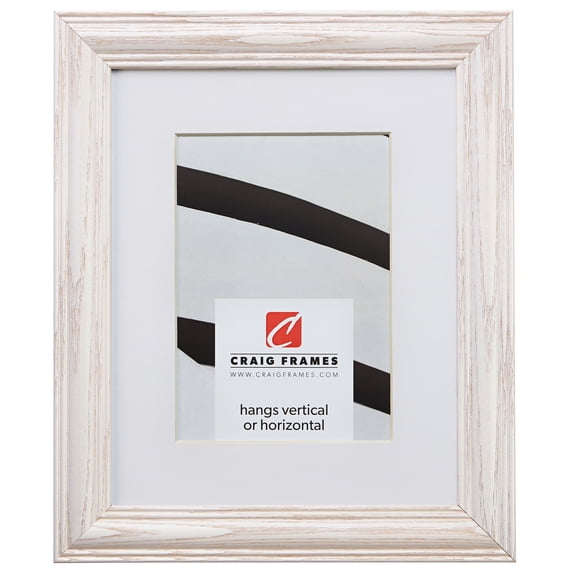 Craig Frames Wiltshire 440, 8.5x11 inch Whitewash Picture Frame Matted for a 6x9 Photo