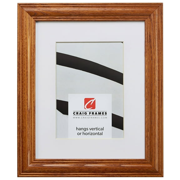 Craig Frames Wiltshire 440, 8x10 inch Brown Picture Frame Matted for a 5x7 Photo