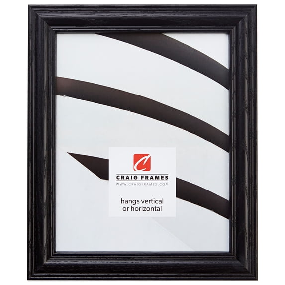 Craig Frames Wiltshire 440, Traditional Black Hardwood Picture Frame, 14x18 Inch