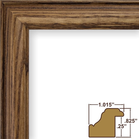 Craig Frames Wiltshire 90, 4x10 inch Picture Frame, Traditional Medium Brown Ash