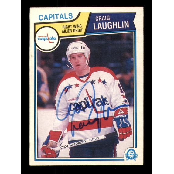 Craig Laughlin Autographed 1983-84 O-Pee-Chee Rookie Card #375 Washington Capitals SKU #252016