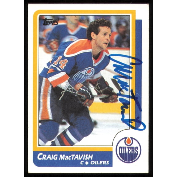 Craig McTavish Autographed 1986-87 Topps Card #178 Edmonton Oilers SKU #254787