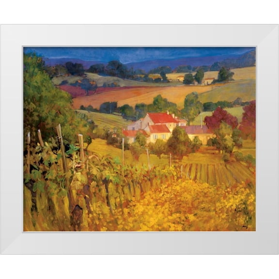 Craig, Philip 14x12 White Modern Wood Framed Museum Art Print Titled - Vineyard Hill
