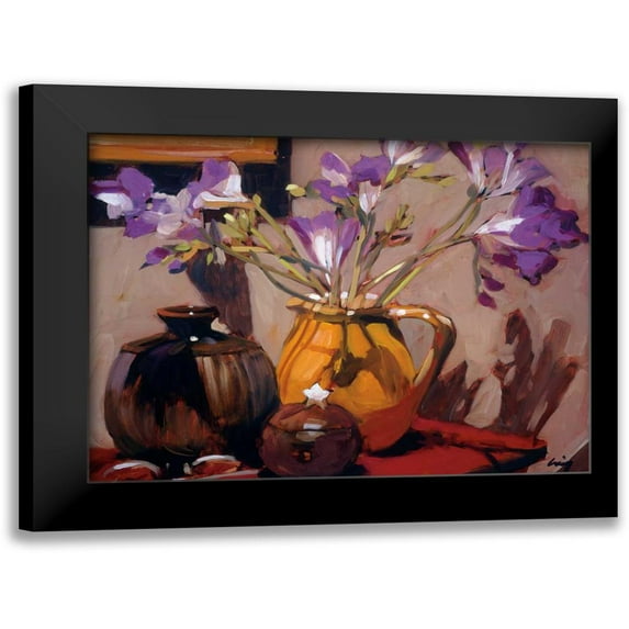 Craig, Philip 18x15 Black Modern Framed Museum Art Print Titled - Freesia Floral