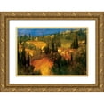 thumbnail image 1 of Craig, Philip 24x17 Gold Ornate Wood Framed with Double Matting Museum Art Print Titled - Hillside - Tuscany, 1 of 4