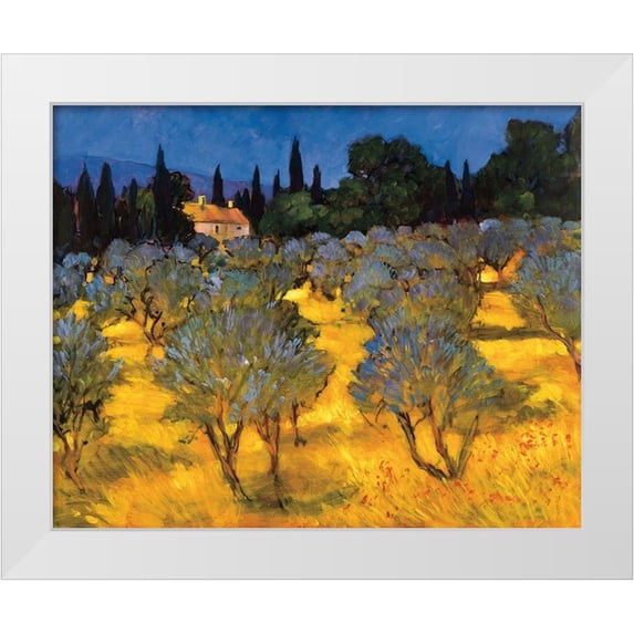 Craig, Philip 24x20 White Modern Wood Framed Museum Art Print Titled - Les Olives en Printemps