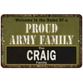 thumbnail image 1 of Craig Proud Army Family Sign Gift 8x12 Metal Sign 108120023307, 1 of 1