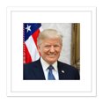 thumbnail image 1 of Craighead Portrait US President Donald Trump Photo 8X8 Inch Square Wooden Framed Wall Art Print Picture with Mount, 1 of 4