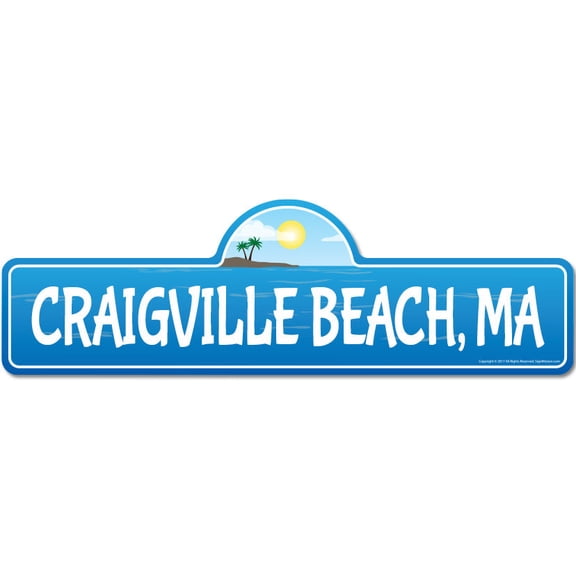 Craigville MA Massachusetts Beach Street Sign | Indoor/Outdoor | Surfer Ocean Lover Décor For Beach House Garages Living Rooms Bedroom | Signmission Personalized Gift