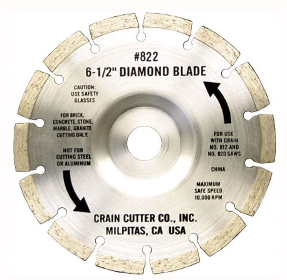 Crain 6 1/2 Inch Segmented Diamond Undercut Blade For Masonry And Ceramic Tile