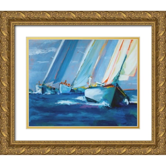 Crain, Curt 14x12 Gold Ornate Wood Framed with Double Matting Museum Art Print Titled - Beating I