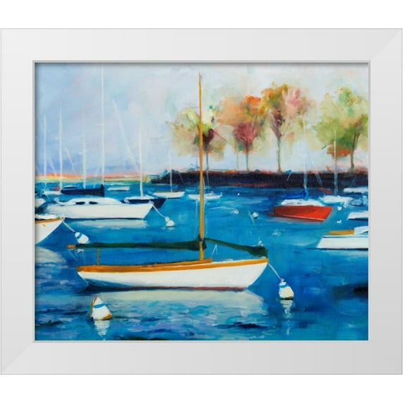 Crain, Curt 14x12 White Modern Wood Framed Museum Art Print Titled - Mooring Basin