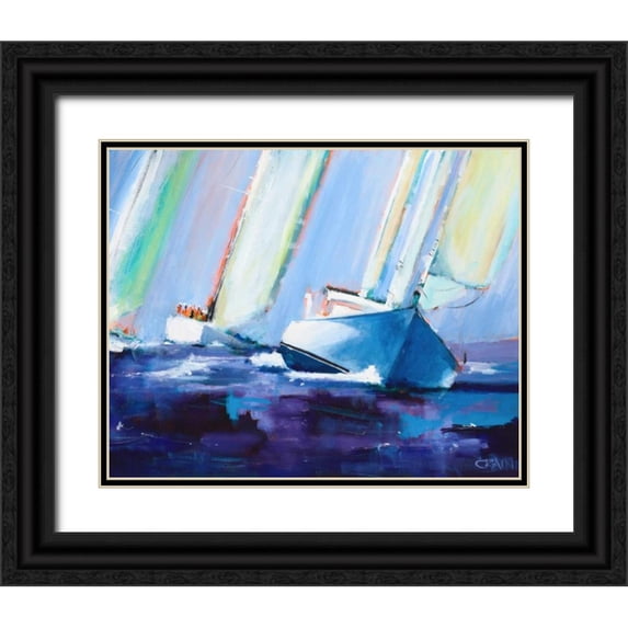 Crain, Curt 24x20 Black Ornate Wood Framed with Double Matting Museum Art Print Titled - Beating II