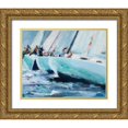 thumbnail image 1 of Crain, Curt 32x26 Gold Ornate Wood Framed with Double Matting Museum Art Print Titled - Rail, 1 of 4