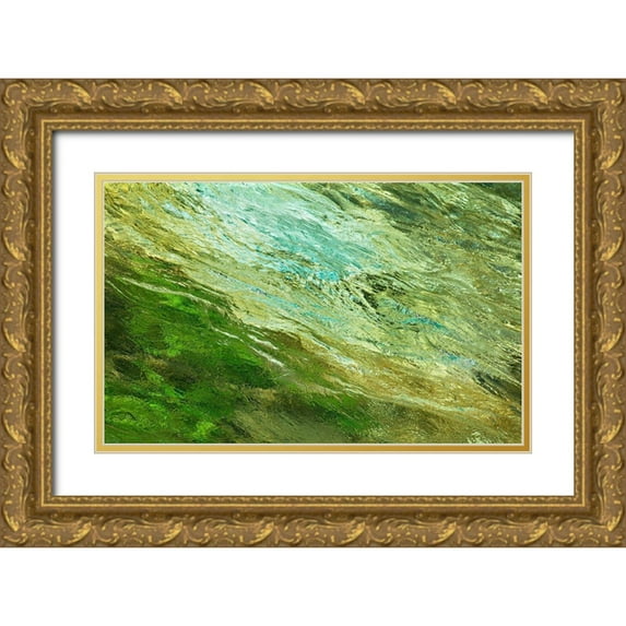 Crainford, Steven 24x17 Gold Ornate Wood Framed with Double Matting Museum Art Print Titled - Fontaine Abstract II